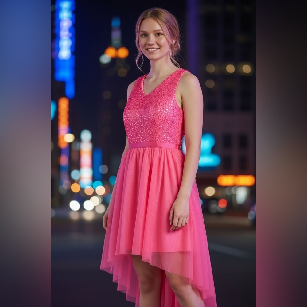 Elegant Pink Sleeveless Midi Dress‎
